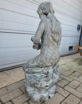 Antiek-brons-beeld-Vrouw-met-waterkruik-waterspuwer-fontein-3