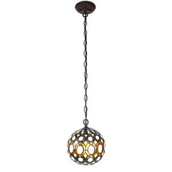 Ronde-Tiffany-hanglamp-geel-metaal-glas-rond-hanglamp-eettafel