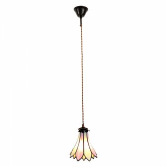 Tiffany-hanglamp-lelie-roze-beige-glas-metaal-hanglamp-eettafel