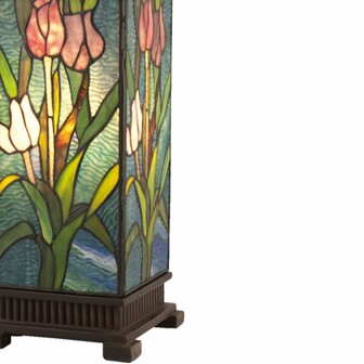 Tiffany-tafellamp-Art-Nouveau-groen-roze-glas-tulpen-vierkant-tiffany-bureaulamp-1