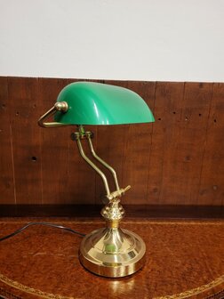 Klassiek-Engels-Industrieel-Antiek-Notarislamp-Bureaulamp-Tafellamp-Lamp-Bankierslamp
