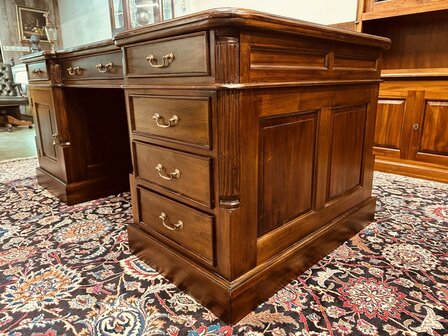 Klassiek-Antiek-Engels-Engelse-Chesterfield-Bureau-Desk-Partnerdesk-6