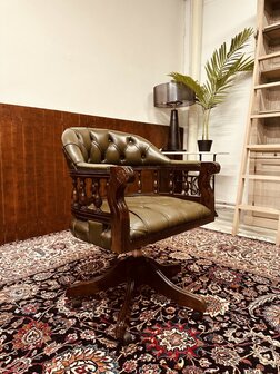 Antiek-Klassiek-Engels-Chesterfield-Bureaustoel-Captain-Chair-7