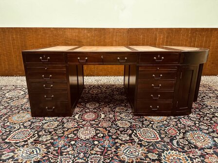 Klassiek-Engels-Engelse-Antiek-Art-Deco-Jan-Frantzen-Bureau-Partnerdesk-Tafel