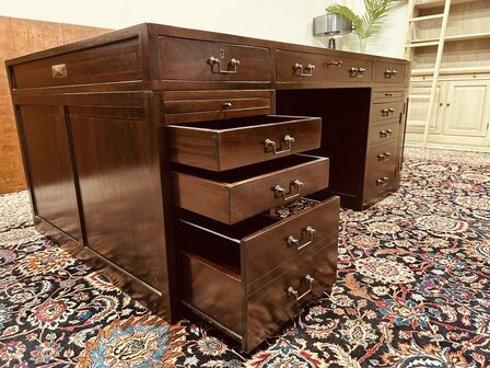 Klassiek-Engels-Engelse-Antiek-Art-Deco-Jan-Frantzen-Bureau-Partnerdesk-Tafel