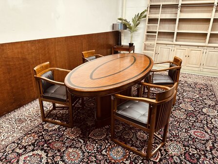 Klassiek-Engels-Antiek-Vergadertafel-Conferentietafel-Tafel-Art-Deco