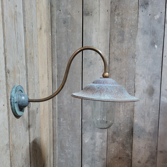 Landelijke-klassieke-koperen-stallamp-buitenlamp-met-patina-wandlamp-5