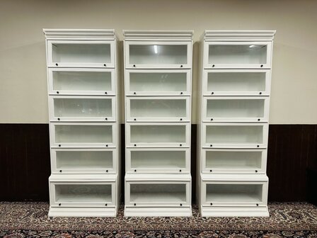 Klassiek-Engels-Witte-Globe-Wernicke-Boekenkast-