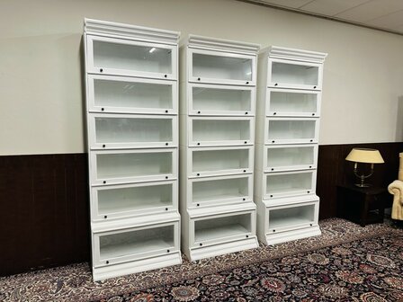 Klassiek-Engels-Witte-Globe-Wernicke-Boekenkast-