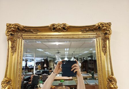 Antieke-Franse-goude-spiegel-barok-barock-met-facet-geslepen-glas-3