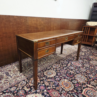 Klassieke-Engelse-eikenhout-campaign-maritieme-schrijftafel-bureau-eik-messing-2
