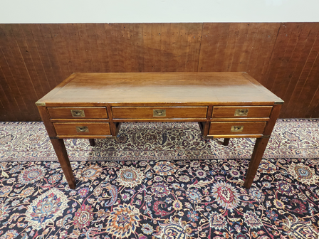 Klassieke-Engelse-eikenhout-campaign-maritieme-schrijftafel-bureau-eik-messing-1