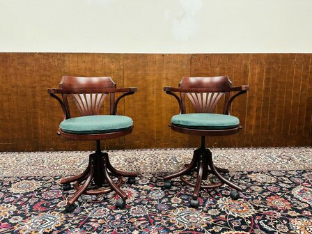Klassiek-Engels-Antieke-Bureaustoel-Stoel-Thonet-Stijl