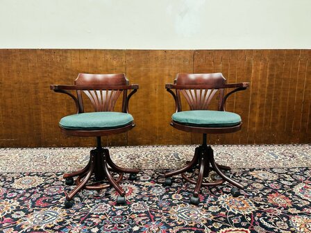 Klassiek-Engels-Antieke-Bureaustoel-Stoel-Thonet-Stijl