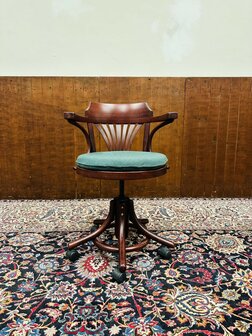 Klassiek-Engels-Antieke-Bureaustoel-Stoel-Thonet-Stijl