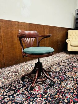 Klassiek-Engels-Antieke-Bureaustoel-Stoel-Thonet-Stijl