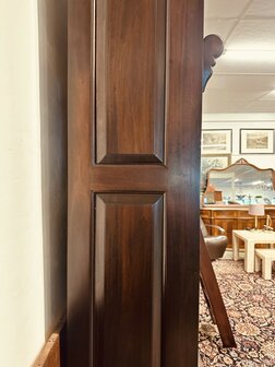 Klassiek-Engels-Antiek-Oud-Mahonie-Boekenkast-Bibliotheekkast-Kast-met-Ladder
