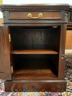 Groot-Klassiek-Engels-Antiek-Bureau-Partnerdesk-Lederen-Inleg-14