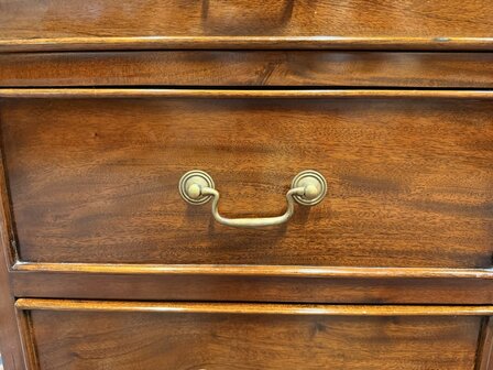 Klassiek-Engels-Antiek-Oud-Bureau-Desk-met-Zwart-Lederen-Inleg-11