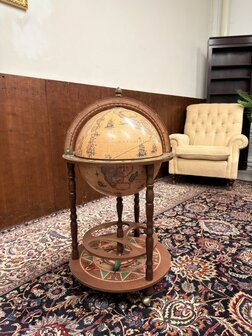 Klassiek-Oud-Antiek-Italiaans-Zoffoli-Bar-Drank-Globe-Weredbol-Vloermodel