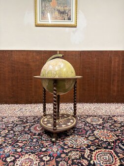 Klassiek-Oud-Antiek-Italiaans-Zoffoli-Bar-Drank-Globe-Weredbol-Vloermodel