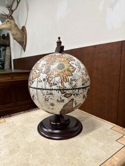 Klassiek-Oud-Antiek-Italiaans-Zoffoli-Bar-Drank-Globe-Weredbol-Tafelmodel