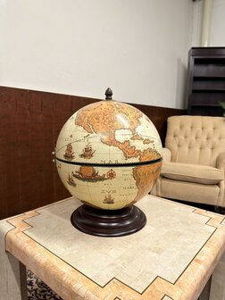 Klassiek-Oud-Antiek-Italiaans-Zoffoli-Bar-Drank-Globe-Weredbol-Tafelmodel