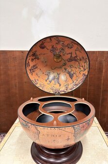 Klassiek-Oud-Antiek-Italiaans-Zoffoli-Drank-Bar-Globe-Weredbol-Tafelmodel