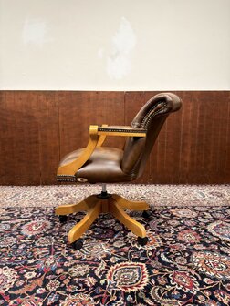 Klassiek-Engels-Antiek-Oud-Chesterfield-Bureaustoel-President-Chair-Nieuw