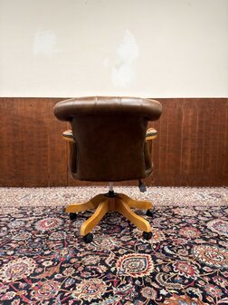 Klassiek-Engels-Antiek-Oud-Chesterfield-Bureaustoel-President-Chair-Nieuw