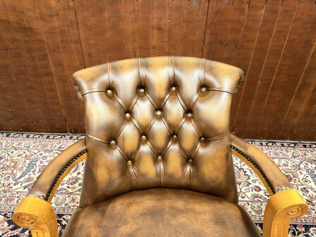 Klassiek-Engels-Antiek-Oud-Chesterfield-Bureaustoel-President-Chair-Nieuw