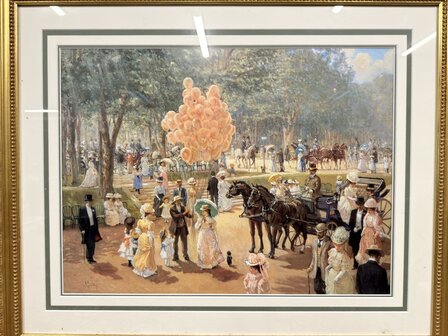 Klassiek-Oud-Antiek-Engels-Prent-van-The-Balloon-Seller-Alan-Maley