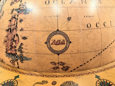 Grote-Klassiek-Oud-Antiek-Italiaans-Italiaanse-Globe-Wereld-bol-Barglobe-Drankglobe-van-Zoffoli