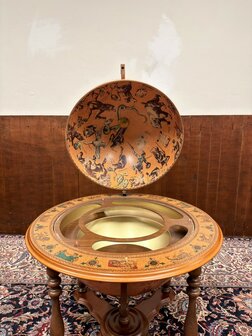 Grote-Klassiek-Oud-Antiek-Italiaans-Italiaanse-Globe-Wereld-bol-Barglobe-Drankglobe-van-Zoffoli