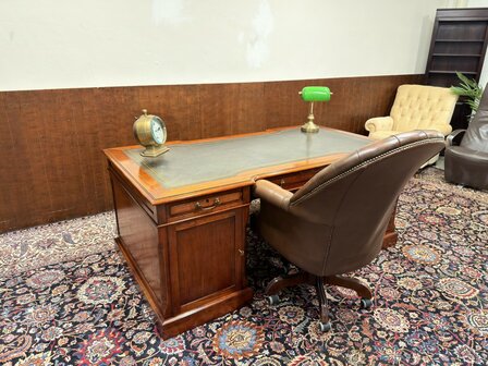 Klassiek-Oud-Engels-Antiek-Chesterfield-Mahoniehouten-Globe-Wernicke-Bureau-Desk-Partnerdesk