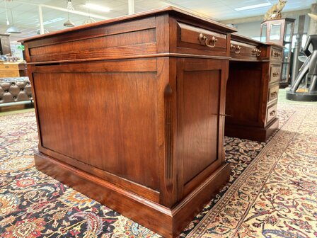 Klassiek-Oud-Engels-Antiek-Chesterfield-Mahoniehouten-Globe-Wernicke-Bureau-Desk-Partnerdesk