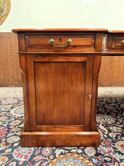 Klassiek-Oud-Engels-Antiek-Chesterfield-Mahoniehouten-Globe-Wernicke-Bureau-Desk-Partnerdesk