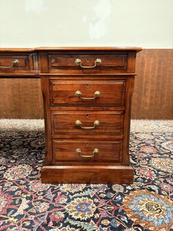 Klassiek-Oud-Engels-Antiek-Chesterfield-Mahoniehouten-Globe-Wernicke-Bureau-Desk-Partnerdesk