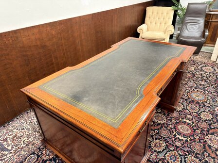 Klassiek-Oud-Engels-Antiek-Chesterfield-Mahoniehouten-Globe-Wernicke-Bureau-Desk-Partnerdesk
