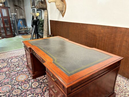 Klassiek-Oud-Engels-Antiek-Chesterfield-Mahoniehouten-Globe-Wernicke-Bureau-Desk-Partnerdesk
