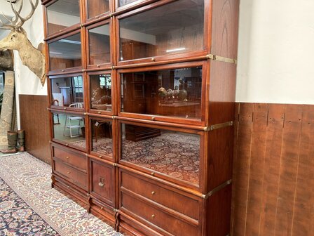 Antiek-Oud-Engels-Klassiek-Chesterfield-Origineel-Globe-Wernicke-Vitrinekast-Boekenkasten-Bibliotheekkast-Boekenkast