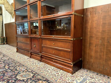 Antiek-Oud-Engels-Klassiek-Chesterfield-Origineel-Globe-Wernicke-Vitrinekast-Boekenkasten-Bibliotheekkast-Boekenkast