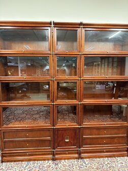 Antiek-Oud-Engels-Klassiek-Chesterfield-Origineel-Globe-Wernicke-Vitrinekast-Boekenkasten-Bibliotheekkast-Boekenkast