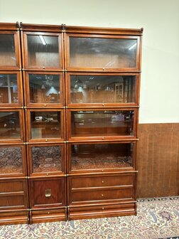 Antiek-Oud-Engels-Klassiek-Chesterfield-Origineel-Globe-Wernicke-Vitrinekast-Boekenkasten-Bibliotheekkast-Boekenkast