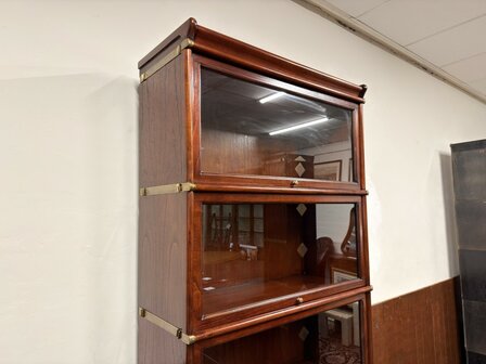 Antiek-Oud-Klassiek-Engels-Chesterfield-Origineel-Globe-Wernicke-Vitrinekast-Boekenkasten-Bibliotheekkast-Boekenkast