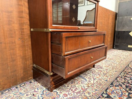 Antiek-Oud-Klassiek-Engels-Chesterfield-Origineel-Globe-Wernicke-Vitrinekast-Boekenkasten-Bibliotheekkast-Boekenkast