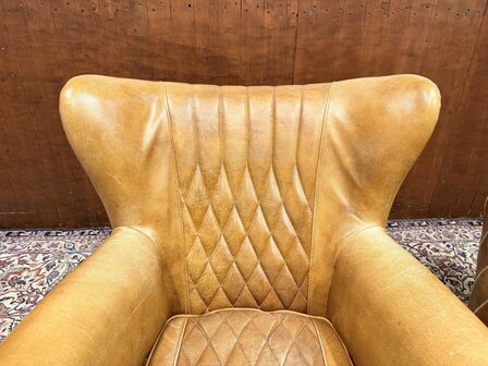 Klassiek-Engels-Oud-Antiek-Chesterfeld-Schaapslederen-Schaaps-Leder-Fauteuil-Aviator-Chair-Model