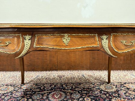 Klassiek-Antiek-Oud-Franse-Louis-XIV-Schrijftafel-Bureau-met-Bronzen-Ornamenten