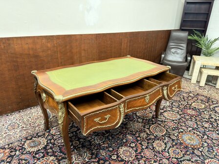Klassiek-Antiek-Oud-Franse-Louis-XIV-Schrijftafel-Bureau-met-Bronzen-Ornamenten