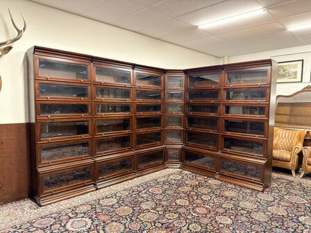 Klassiek-Engels-Antiek-Oud-Chesterfield-Globe-Wernicke-Stijl-Boekenkast-Bibliotheekkast-Hoekkast